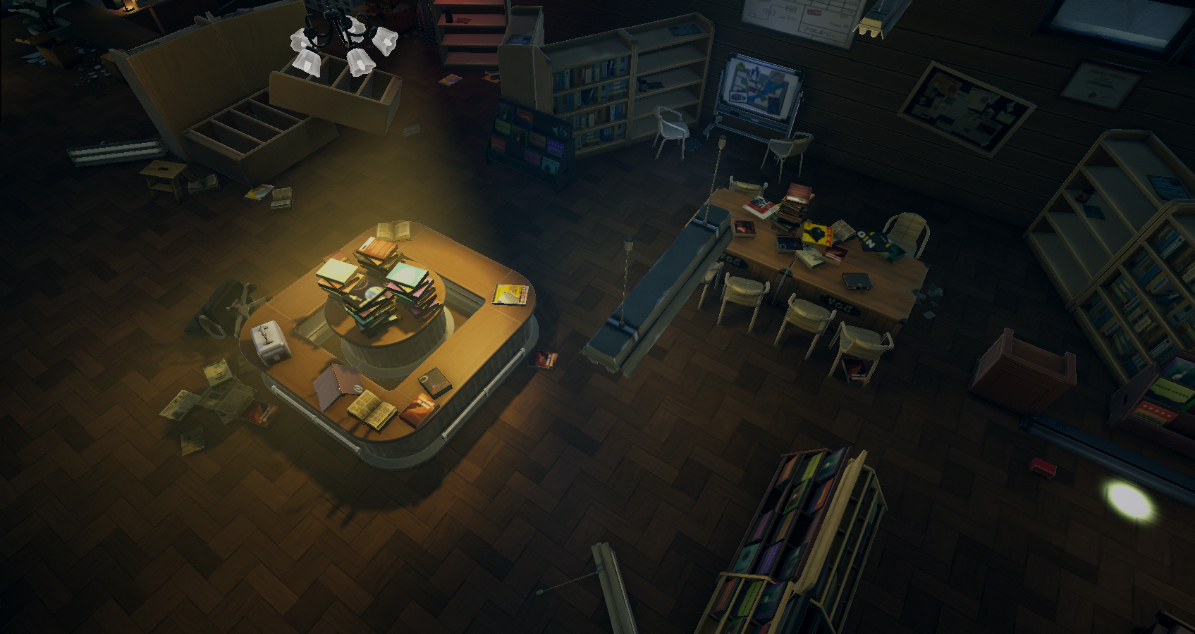 Survival Log library study scene
